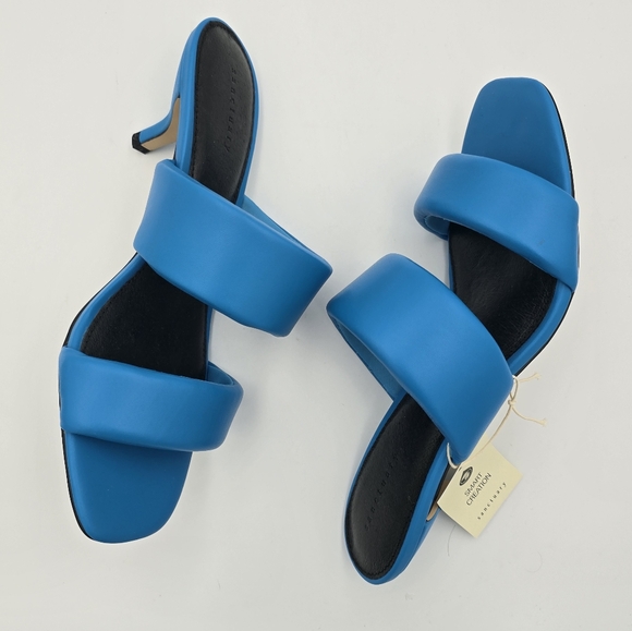 Sanctuary Likely Padded Puff Leather Slide Sandals, Blue Wire, Women's 11M, NWT! - Picture 16 of 16